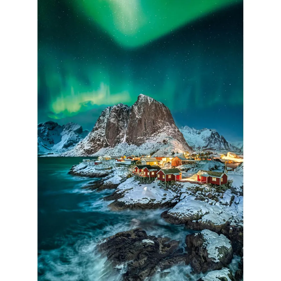 Puzzle 1000 pièces + poster : Îles Lofoten - Clementoni