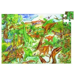 Puzzle 100 pièces - Poster et livret : Découverte dinosaures - Djeco