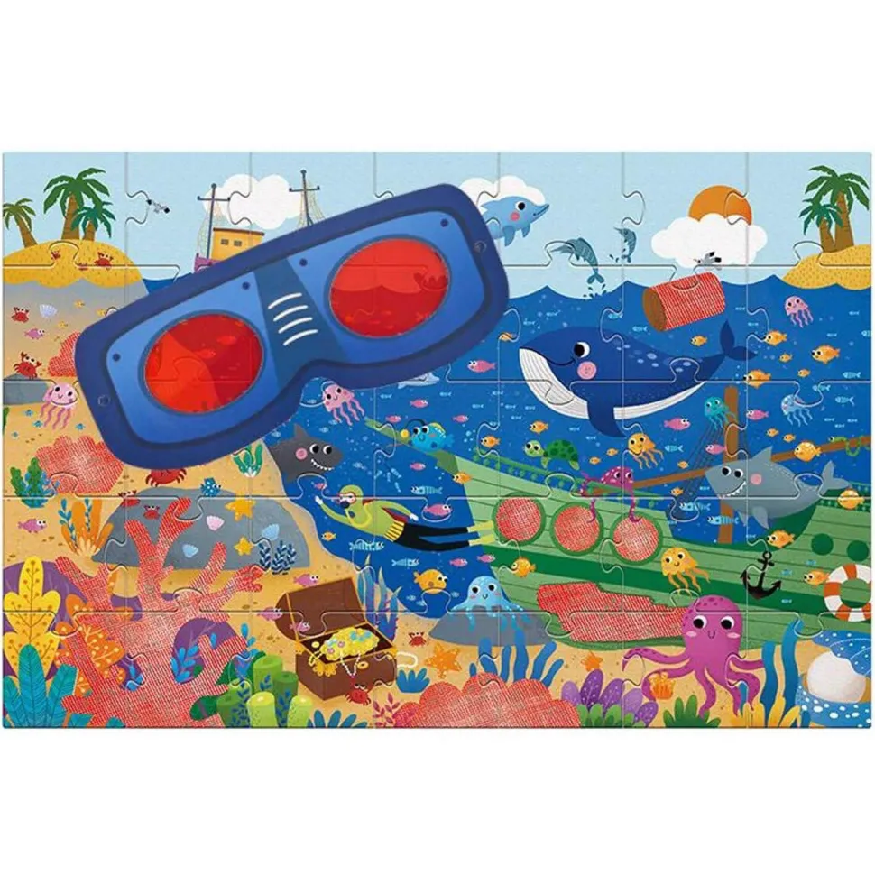 Puzzle 35 pièces : Puzzle secret : Océan - Plan Toys