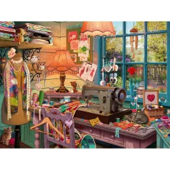 Puzzle 1000 pièces : Puzzle secret : Atelier de couture - Schmidt