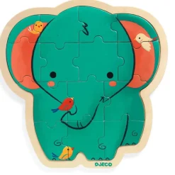 Puzzle 14 pièces : Puzzlo Elephant - Djeco