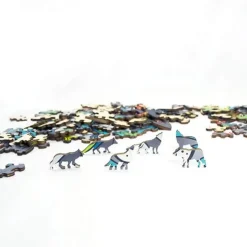 Puzzle 180 pièces : Rainbow Wooden Puzzle LOUP - Gigamic