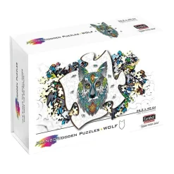 Puzzle 180 pièces : Rainbow Wooden Puzzle LOUP - Gigamic