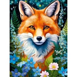 Puzzle 1000 pièces : Renard Roux en Fleurs - CherryPazzi