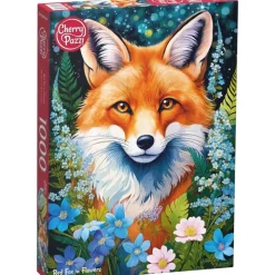 Puzzle 1000 pièces : Renard Roux en Fleurs - CherryPazzi