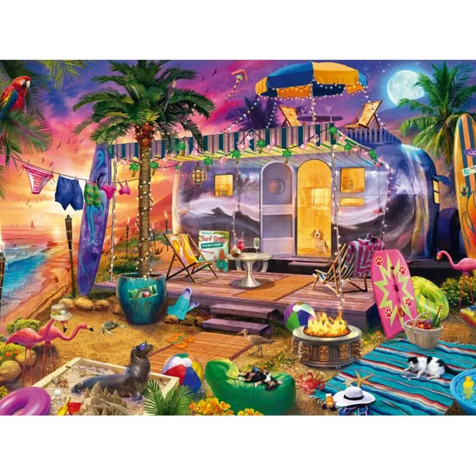 Puzzle 1000 pièces : Roulotte en bord de mer - Schmidt