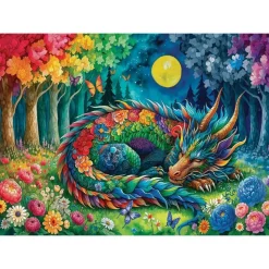 Puzzle 1000 pièces : RÊVES DE DRAGON AU CLAIR DE LUNE - JaCaRou