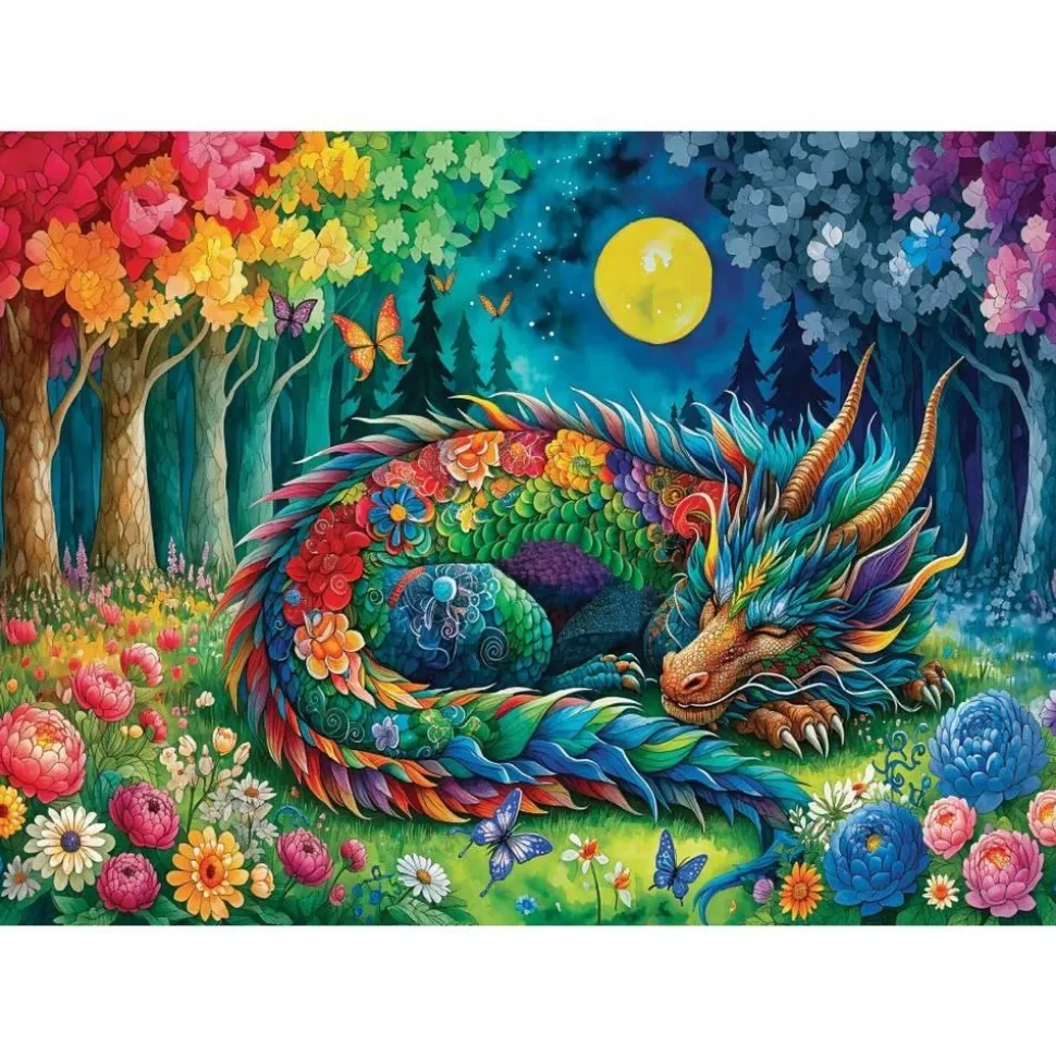 Puzzle 1000 pièces : RÊVES DE DRAGON AU CLAIR DE LUNE - JaCaRou
