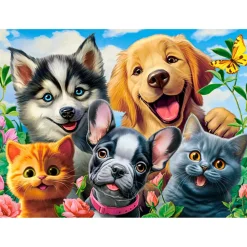 Puzzle 70 pièces : Selfie d'animaux de compagnie - Castorland