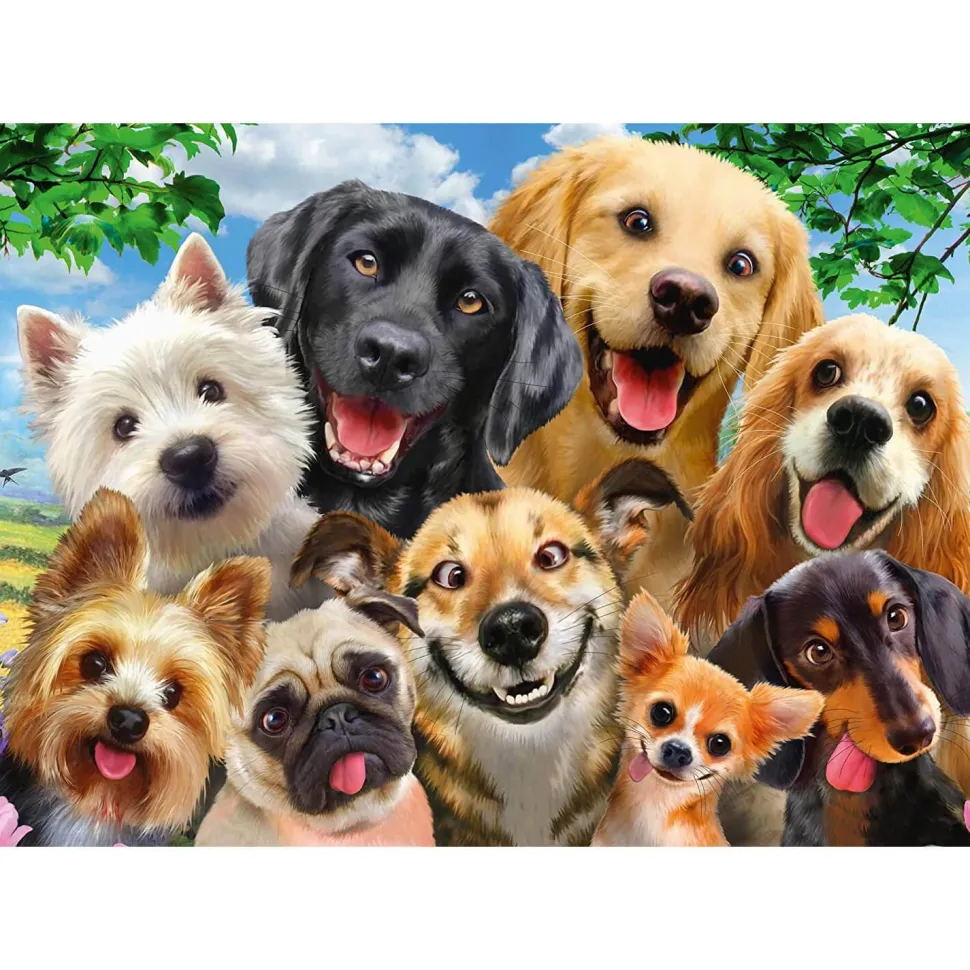 Puzzle 500 pièces : Selfie de chiens - Schmidt