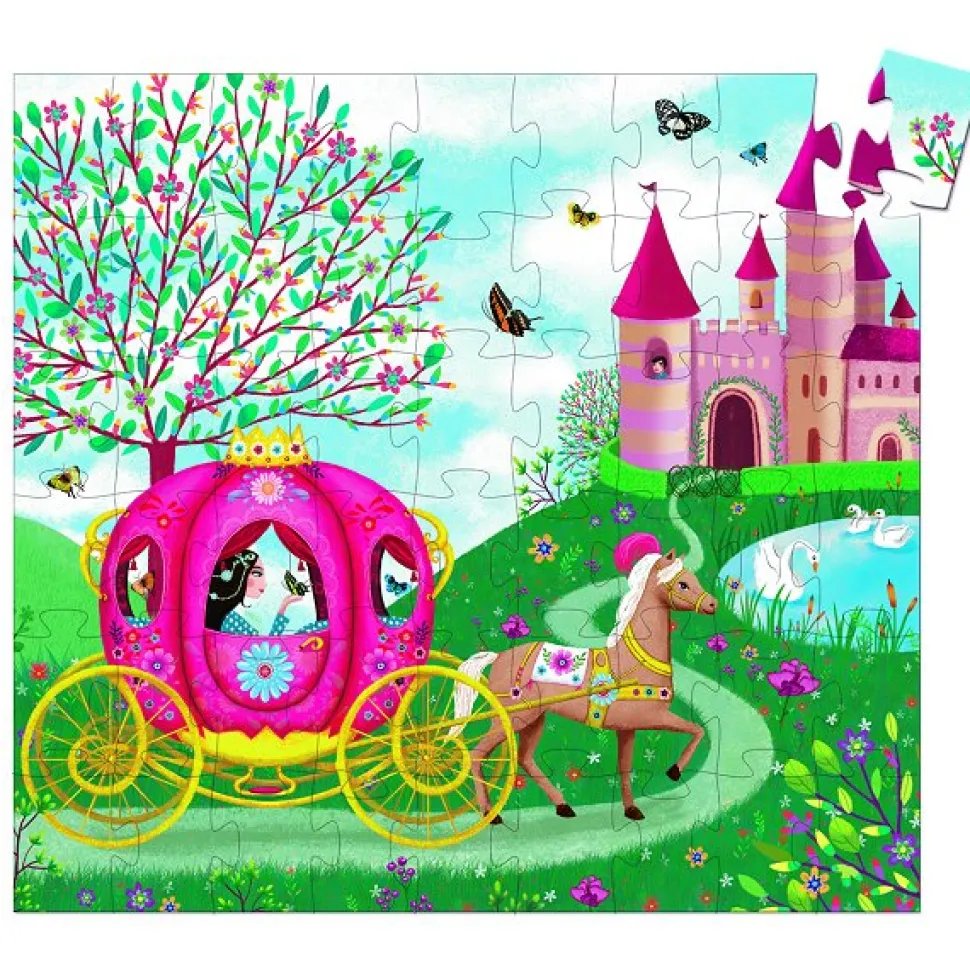 Puzzle 54 pièces - Silhouette : Le carosse d'Elise - Djeco