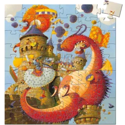 Puzzle 54 pièces : Silhouette : Vaillant et les dragons - Djeco
