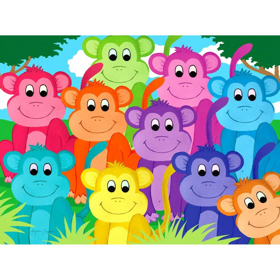 Puzzle 1000 Pièces : Singes arc-en-ciel - EnjoyPuzzle