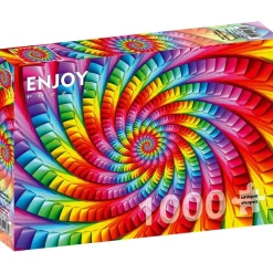 Puzzle 1000 Pièces : Spirale Arc-en-Ciel Psychédélique - EnjoyPuzzle