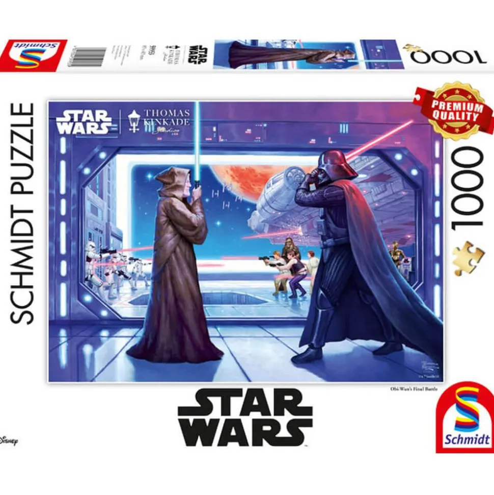 Puzzle 1000 pièces : Star Wars : Thomas Kinkade : La bataille finale d'Obi Wan - Schmidt