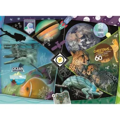 Puzzle 104 pièces : Supercolor : National Geographic Kids : Explorateurs en herbe - Clementoni