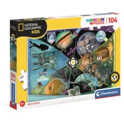 Puzzle 104 pièces : Supercolor : National Geographic Kids : Explorateurs en herbe - Clementoni