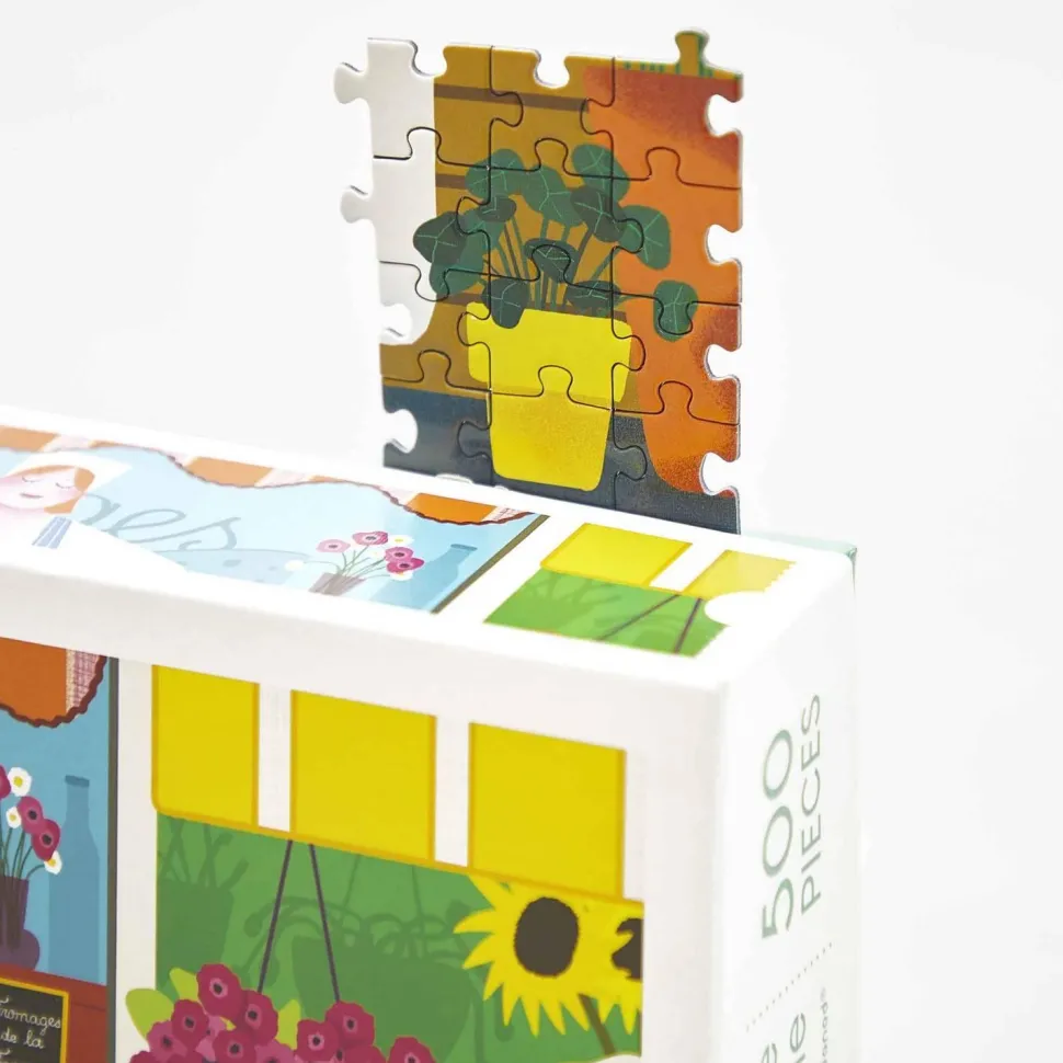 Puzzle 500 pièces : sur le marché - Janod