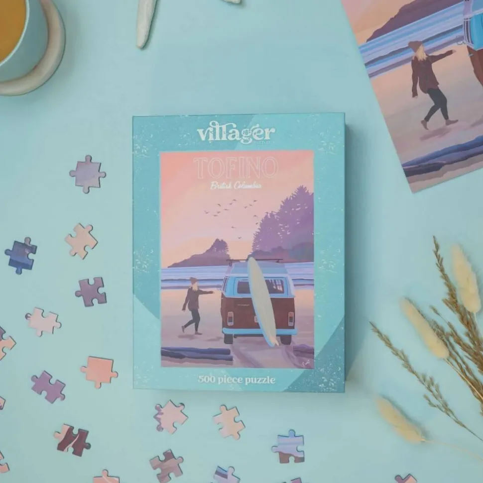 Puzzle 500 pièces : Surf de Tofino par Capri Sadler - Villager Puzzles