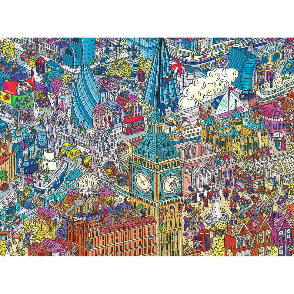 Puzzle 1000 pièces : Technologie Unlimited Fit - EYE-SPY Time : Voyage Londres, Royaume-Uni - Trefl Prime
