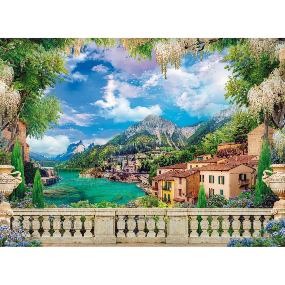 Puzzle 3000 pièces : Terrasse luxuriante sur le lac - Clementoni