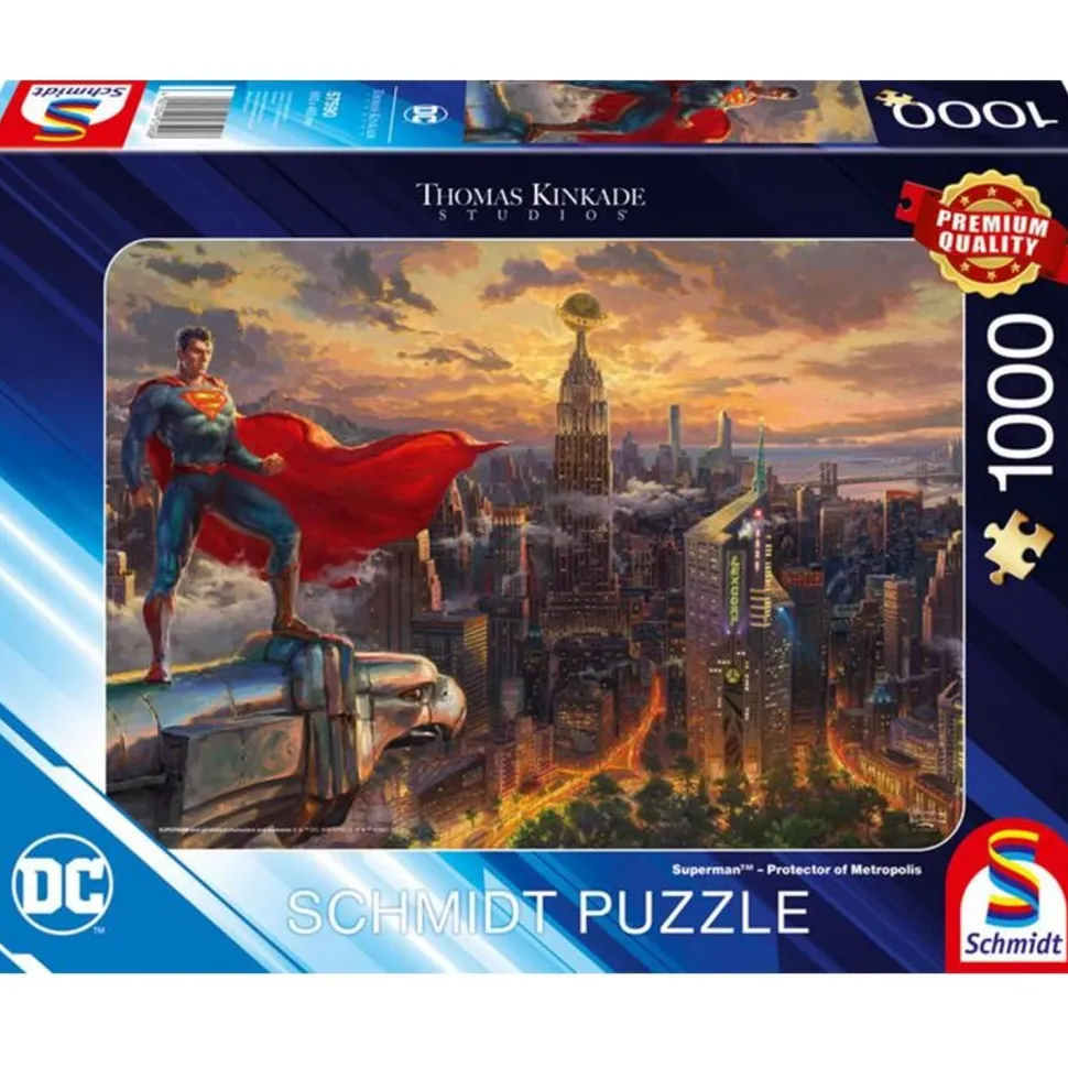 Puzzle 1000 pièces - Thomas Kinkade : Superman, protecteur de Metropolis - Schmidt