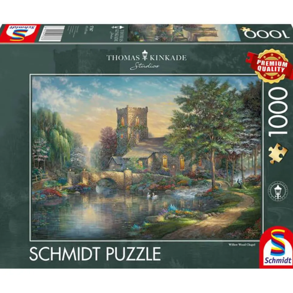 Puzzle 1000 pièces : Thomas Kinkade : Willow Wood Chapel - Schmidt