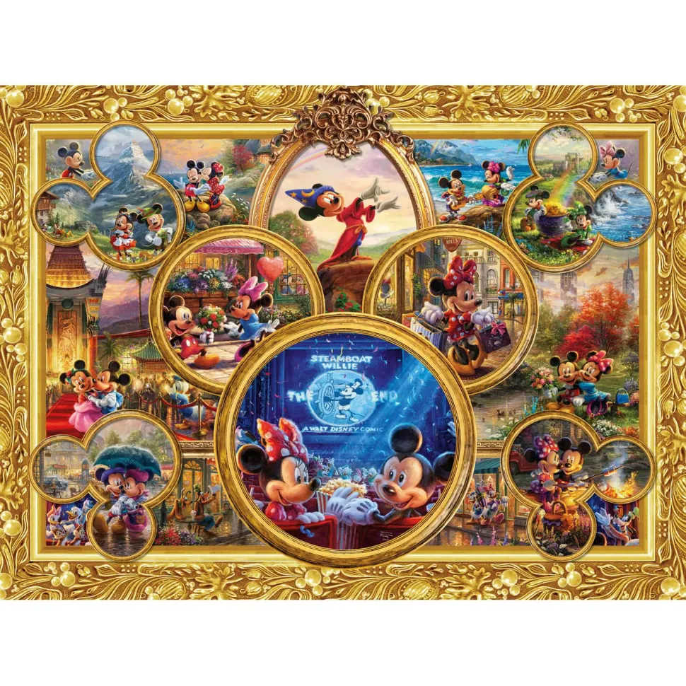 Puzzle 2000 pièces : Thomas Kinkade : Mickey et Minnie, Collage de rêve, Disney - Schmidt
