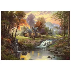 Puzzle 1000 pièces - Thomas Kinkade : Chalet au crépuscule - Schmidt