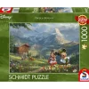Puzzle 1000 pièces : Thomas KinKade : Mickey et Minnie dans les Alpes, Disney - Schmidt