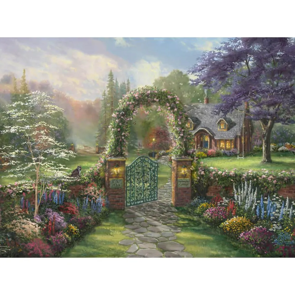 Puzzle 1000 pièces : Thomas Kinkade : Hummingbird Cottage - Schmidt