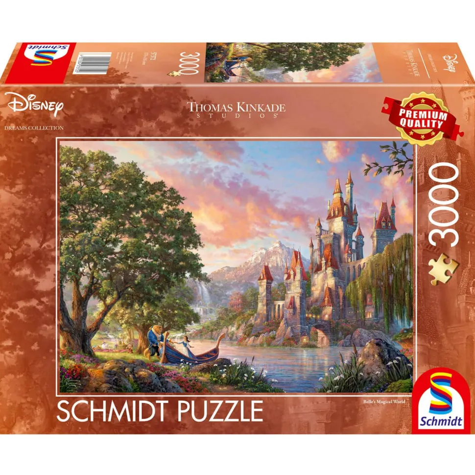 Puzzle 3000 pièces : Thomas Kinkade : Le monde magique de Belle, Disney - Schmidt