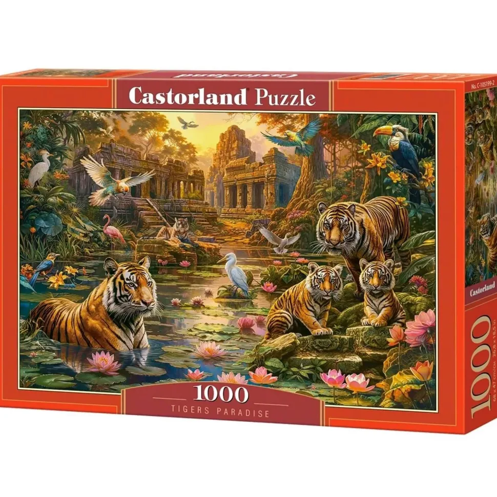 Puzzle 1000 pièces : Tigres Paradis - Castorland