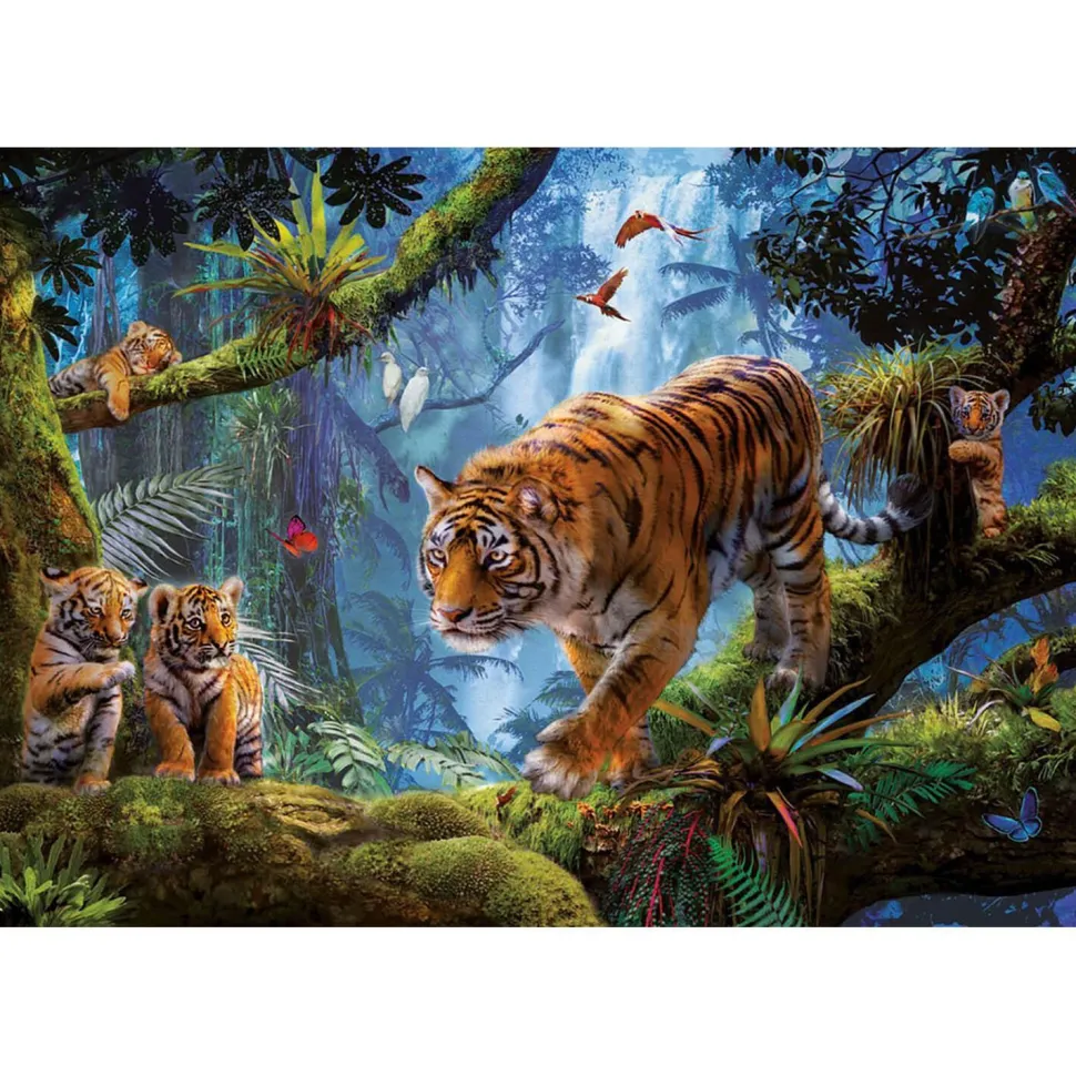 Puzzle 1000 pièces : Tigres sur l'arbre - Educa