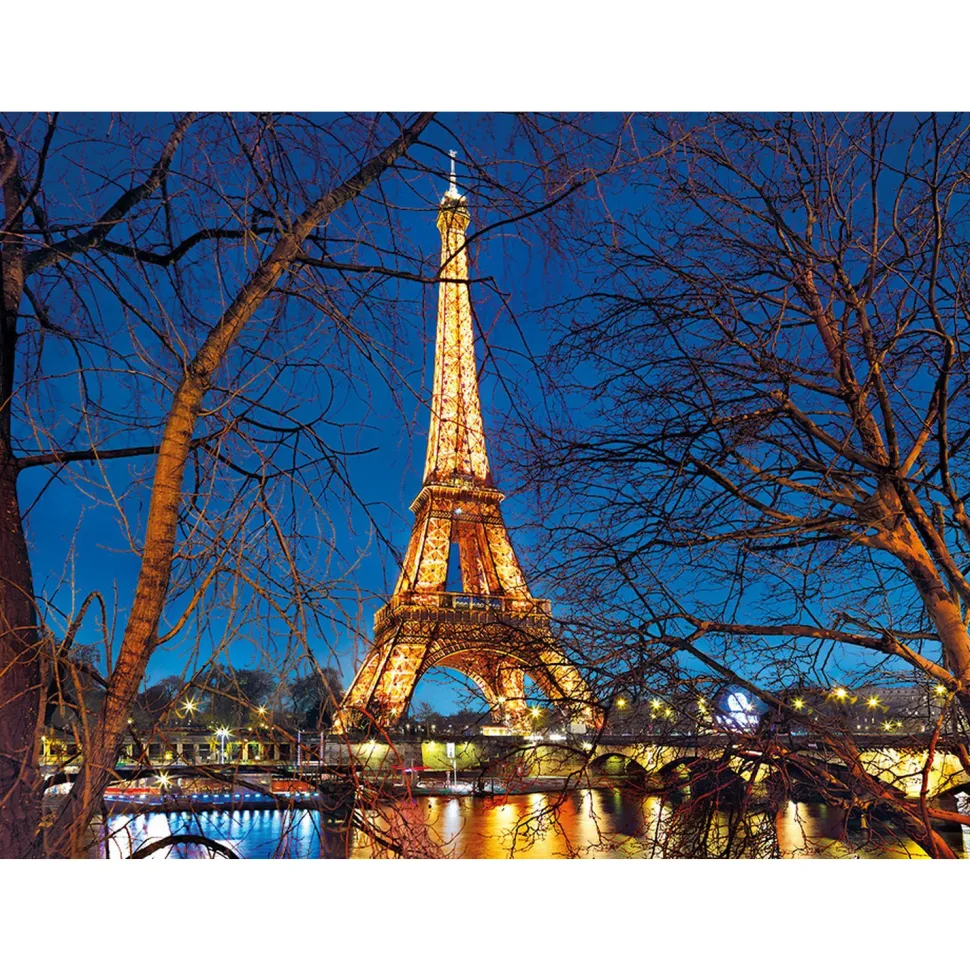 Puzzle 2000 pièces : Tour Eiffel illuminée - Clementoni