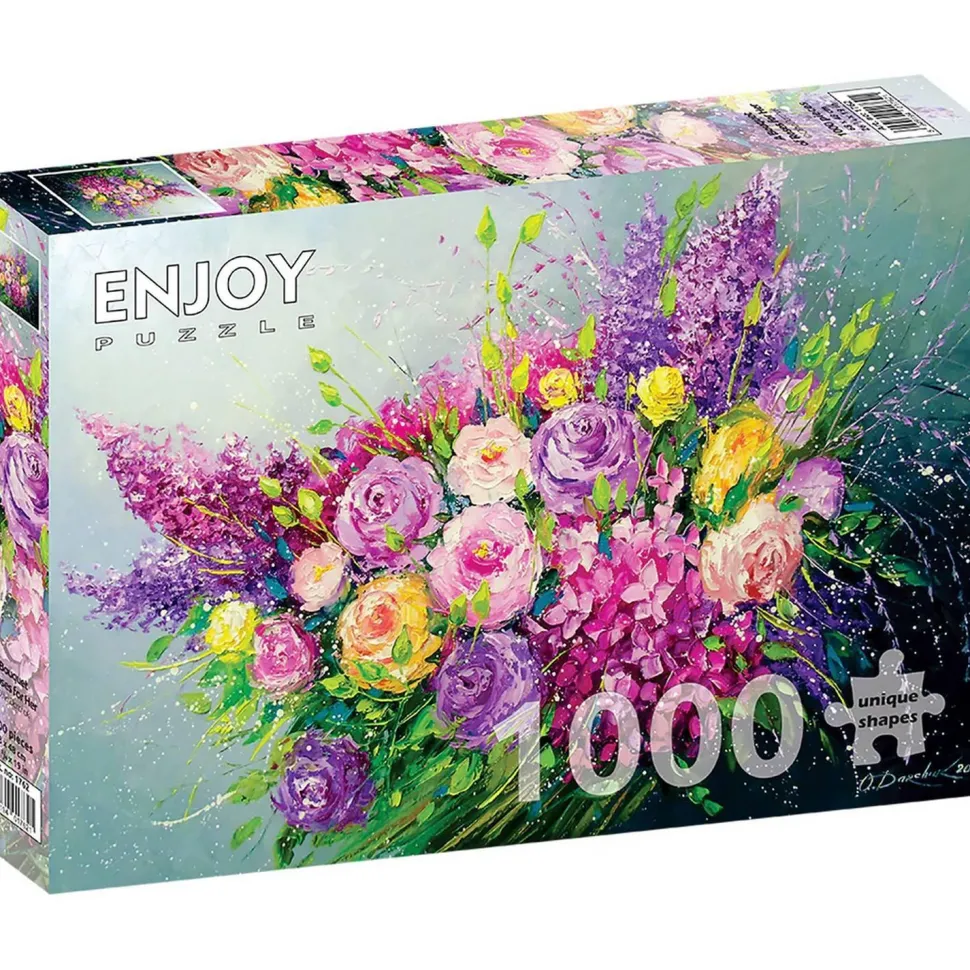 Puzzle 1000 Pièces : Un bouquet de roses Pour elle - EnjoyPuzzle