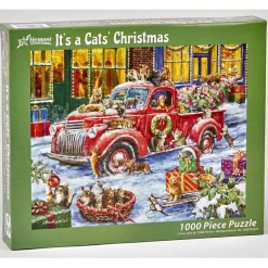 Puzzle 1000 pièces : Un Noël pour les chats - Vermont Christmas Company
