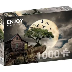 Puzzle 1000 pièces : Une cabane en rondins sur une falaise - EnjoyPuzzle