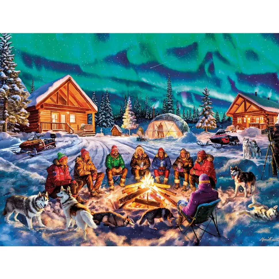 Puzzle 1000 pièces : Une nuit d'aurores boréales - Gibsons