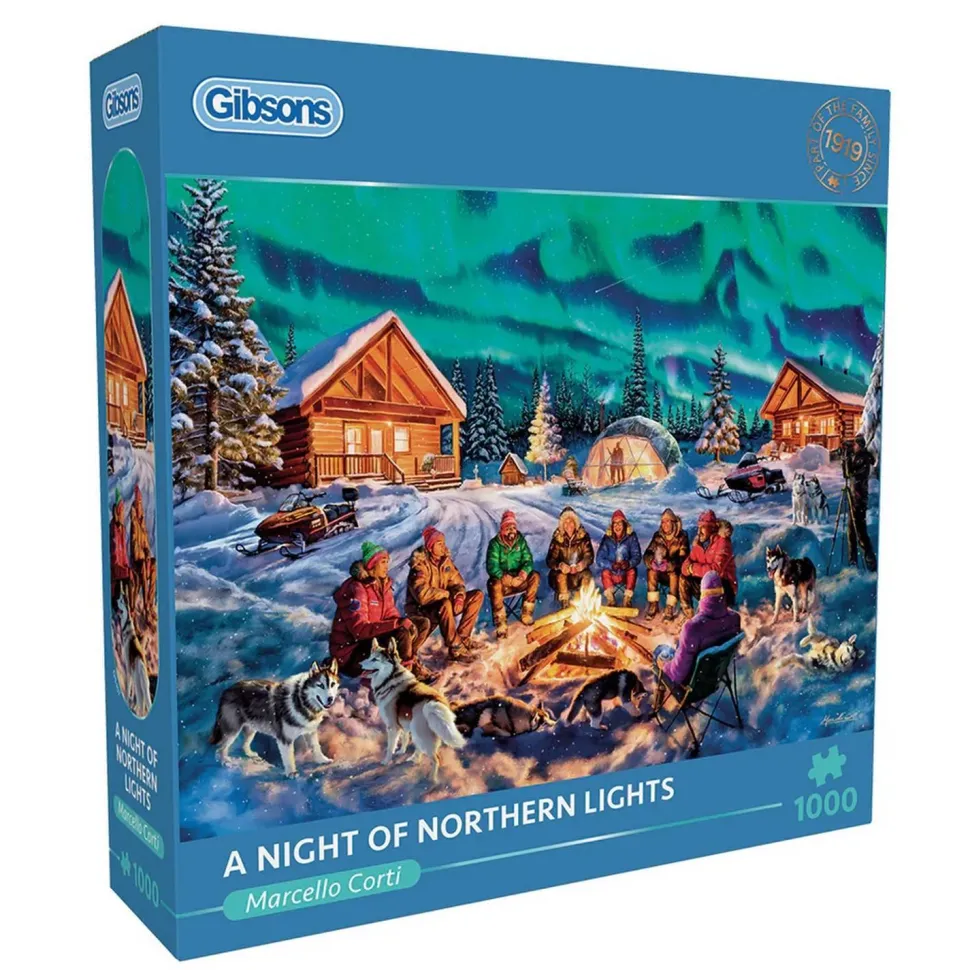 Puzzle 1000 pièces : Une nuit d'aurores boréales - Gibsons