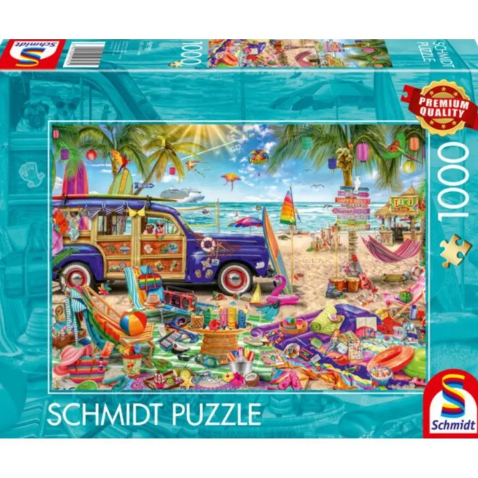 Puzzle 1000 pièces : Une plage haute en couleur - Schmidt