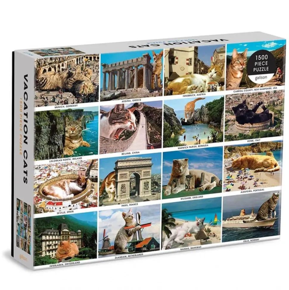 Puzzle 1500 pièces : Vacances de chats - Galison