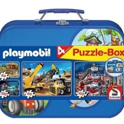Puzzle 320 pièces - Valise Playmobil : 4 puzzles - Schmidt