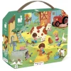 Puzzle 24 pièces : valisette : une journée à la ferme - Janod