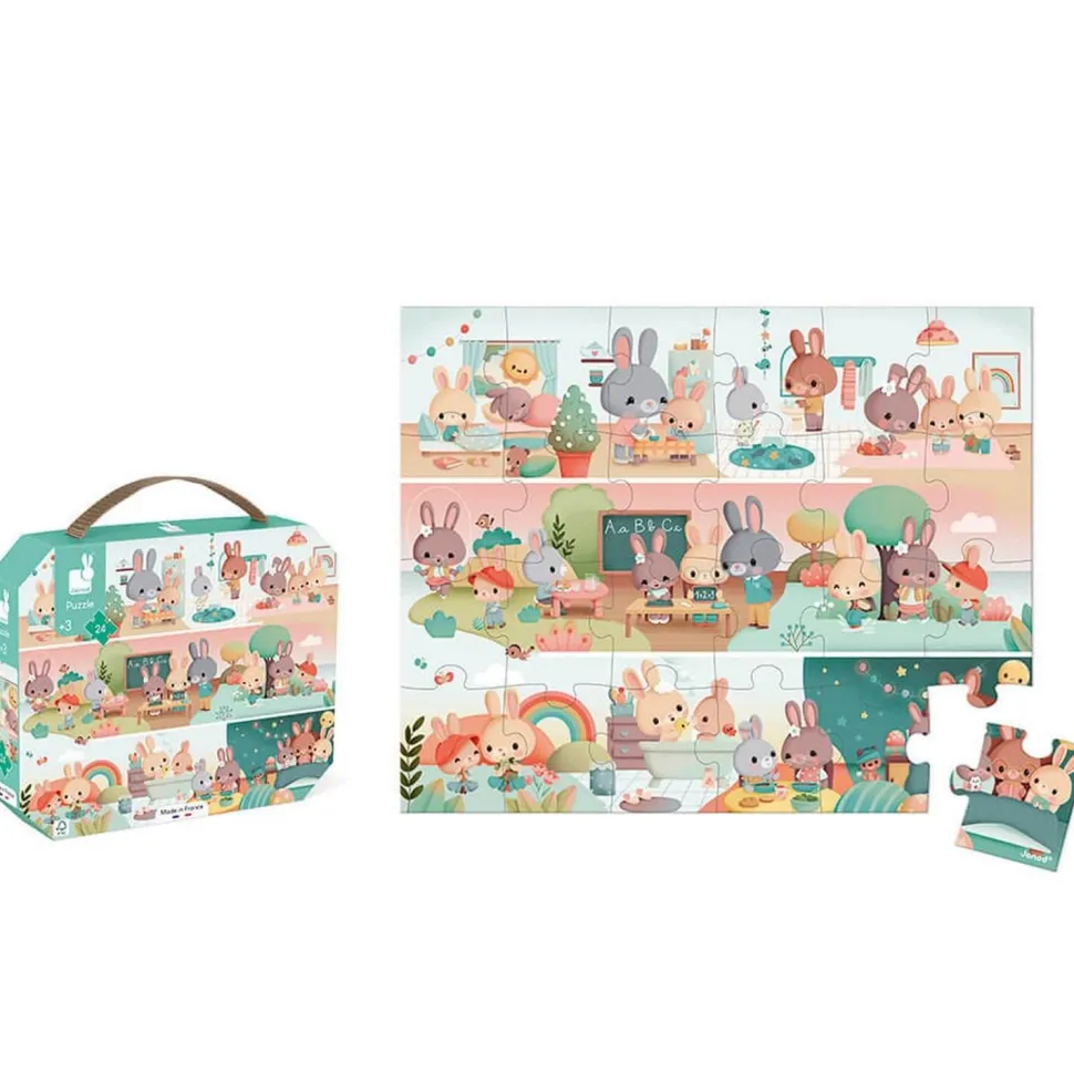 Puzzle 24 pièces : valisette : une journée - Janod