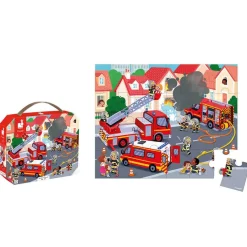 Puzzle 24 pièces : valisette : pompiers - Janod