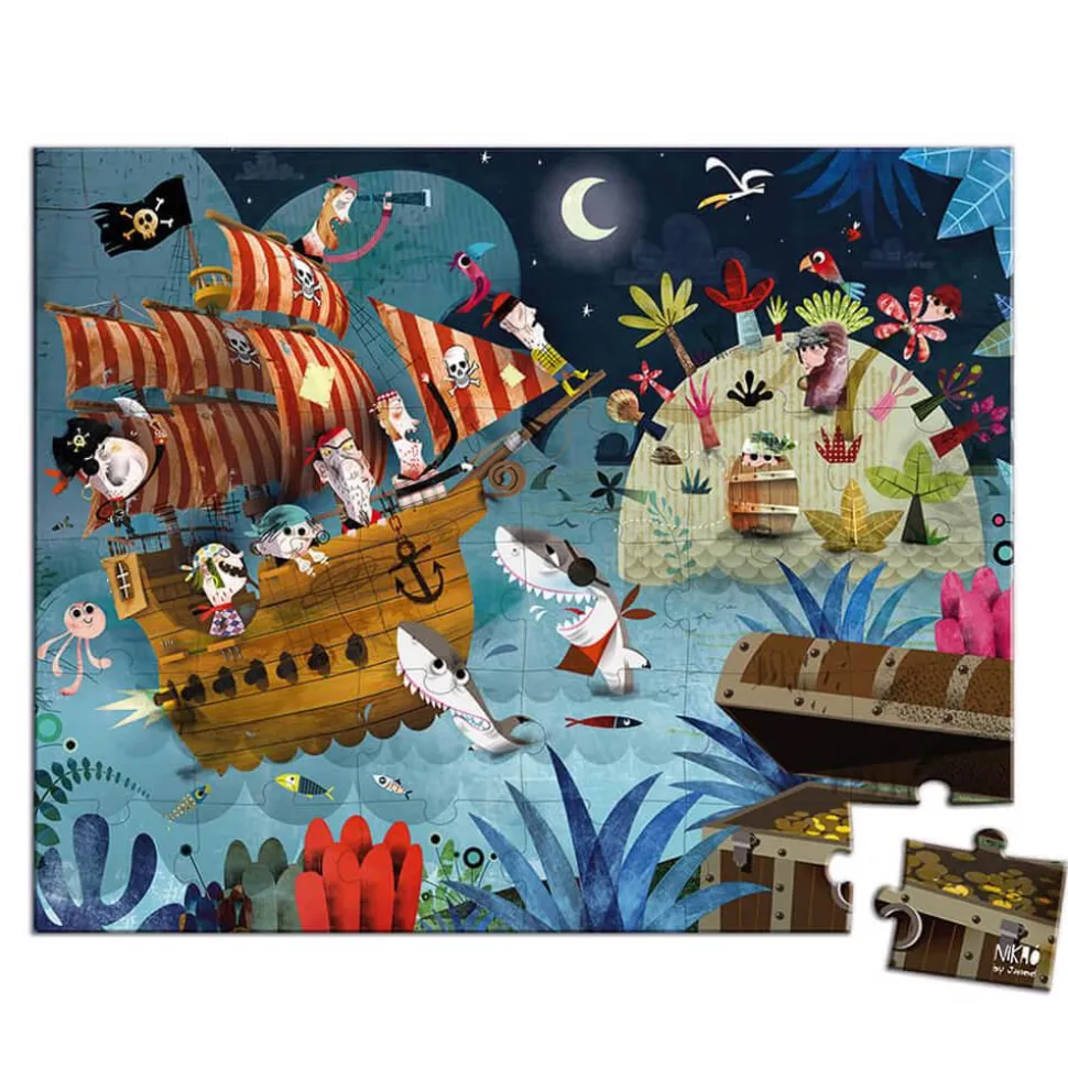 Puzzle 36 pièces : Valisette Les pirates - Janod