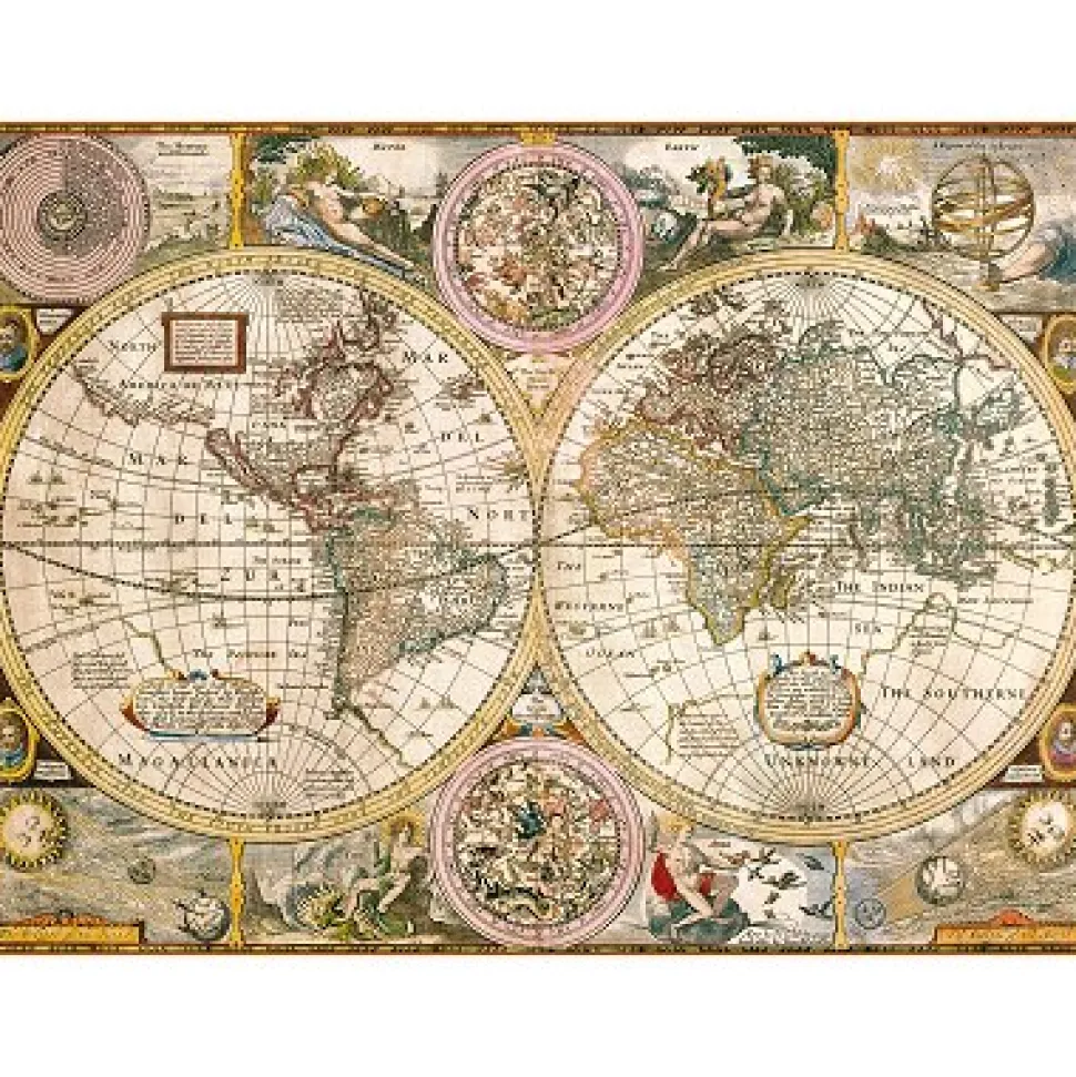 Puzzle 3000 pièces - Vieille carte du monde - Clementoni