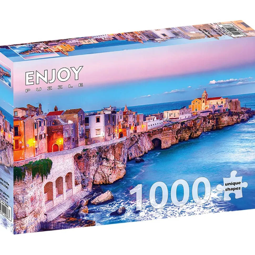 Puzzle 1000 Pièces : Vieste sur les rochers - Italie - EnjoyPuzzle