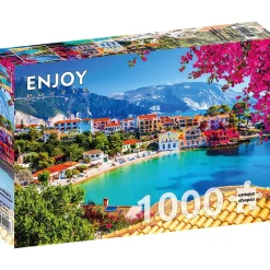 Puzzle 1000 Pièces : Village d'Assos en Céphalonie - Grèce - EnjoyPuzzle